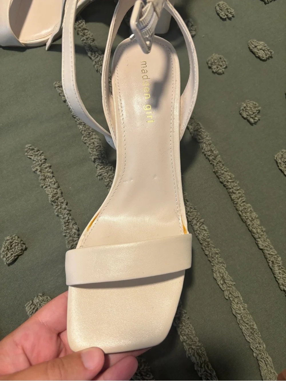 Madden Girl Women's White Block Heel Sandals